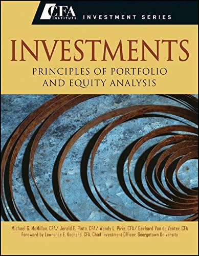 Investments: Principles Of Portfolio And Equity Analysis Paperback โ January 1, 2015