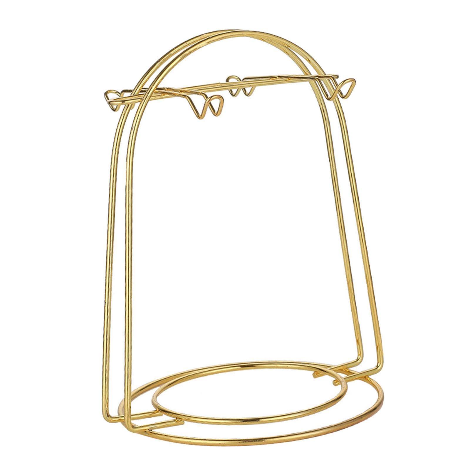 Tea Cups and Saucer Display Rack Stand Holder Stainless Steel Rack for Tea Cups Dishes Coffee Cups and Saucers, Four Cups