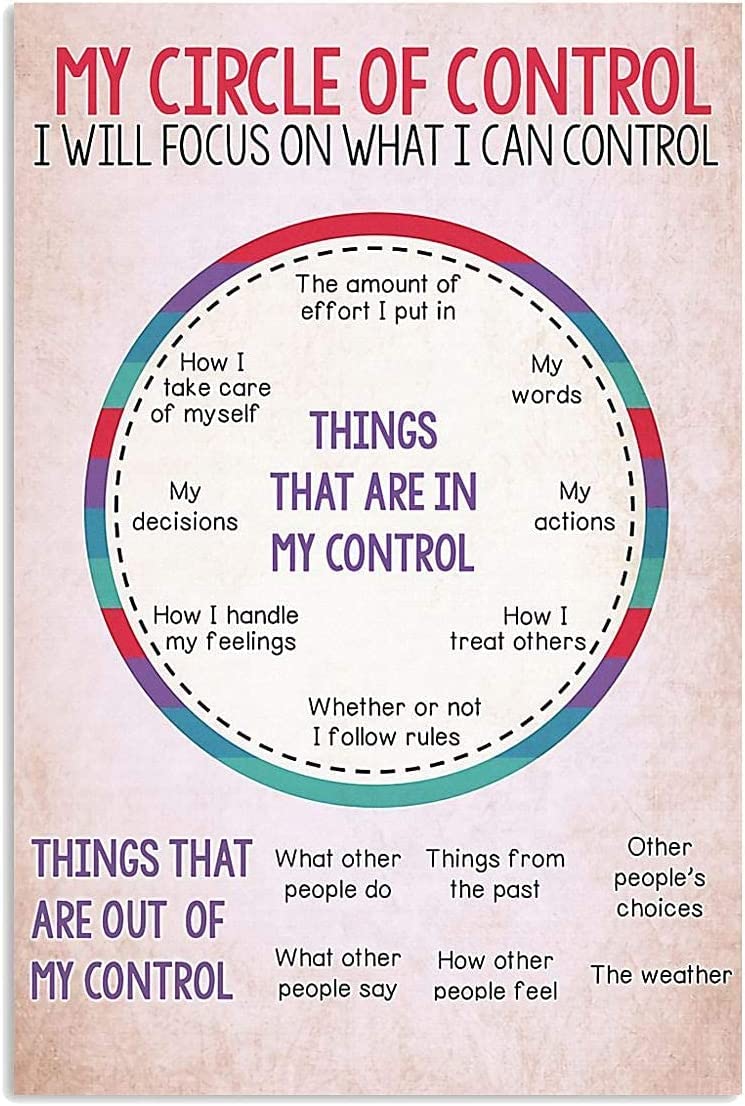 Oudrspo My Circle Of Control Metal Signs Things That Are In My Control Tin Posters Office Decor Plaques Social Workers Home Room Vintage Printing Plaque 12x16 Inches