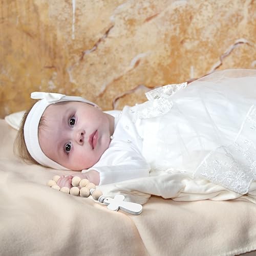 Miniatura 6 de Deekin Wooden Rosary Bulk Wood Catholic Prayer Rosary Beads with Crucifix Cross Pendant and Mesh Bag for Baptism First Communion Confirmation Baby