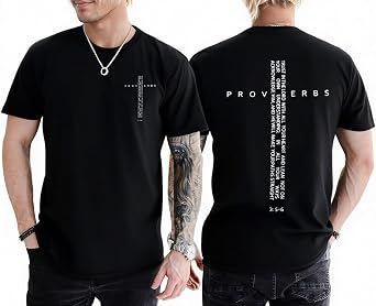 Christian Shirts for Men Oversized Jesus Shirt Faith Cross Graphic Tees God Religious Gifts Short Sleeve Tops