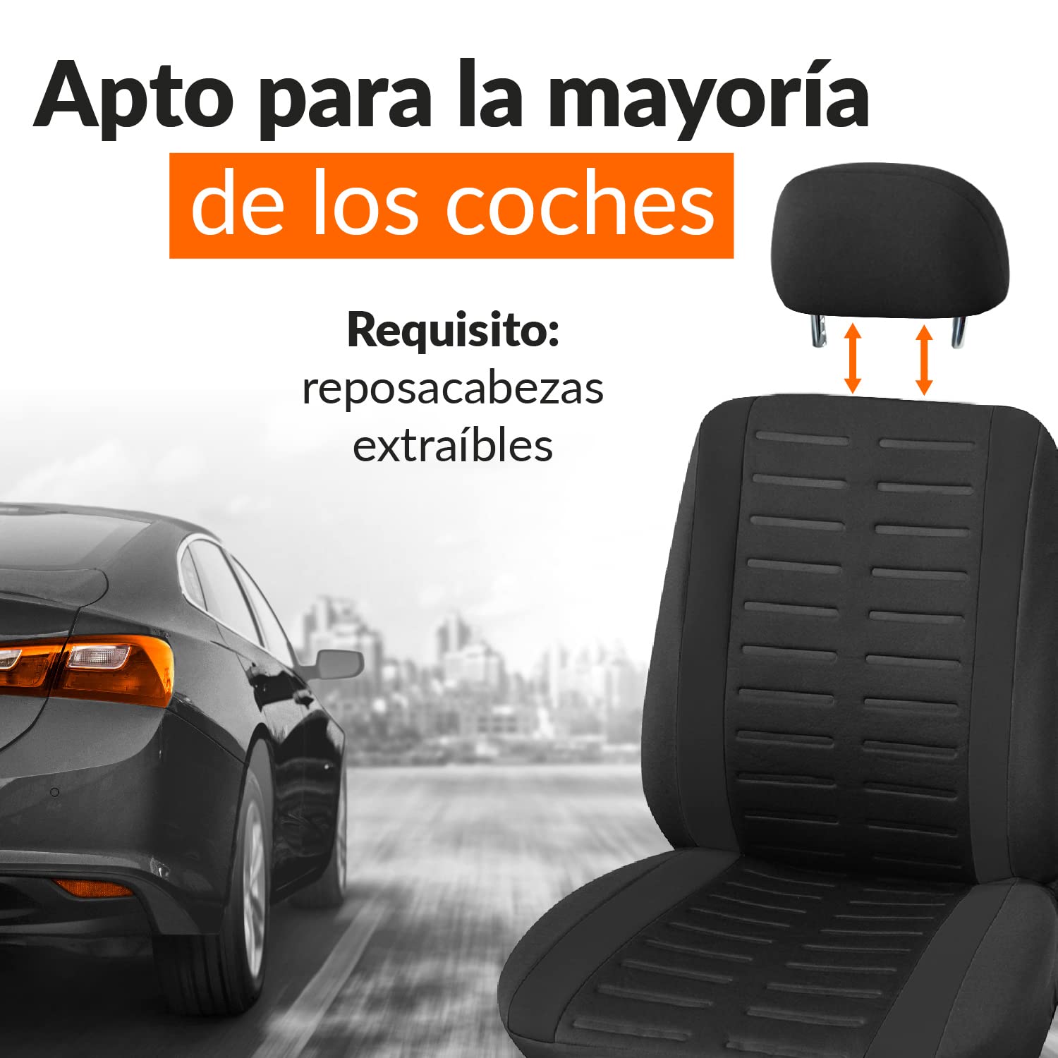 Upgrade4cars Funda Asiento Coche Delantero | Universal Protector para Conductor | Accesorios Interior para Mujer y Hombre
