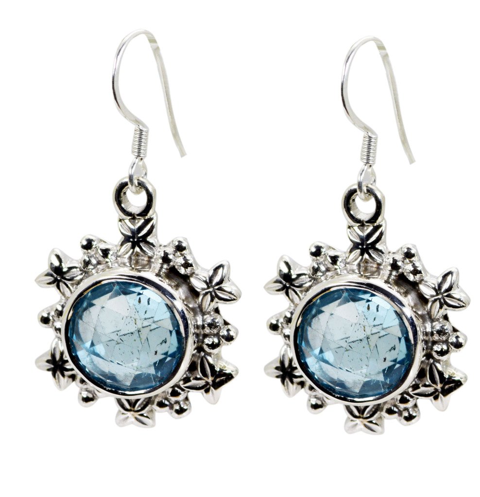 Riyo gemme Riyo topazio da donna gioielli in argento gioielli orecchini vittoriani blu n : Designer