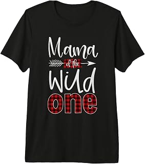 Mama of the Wild One Buffalo Plaid Lumberjack 1st Birthday Premium T-Shirt