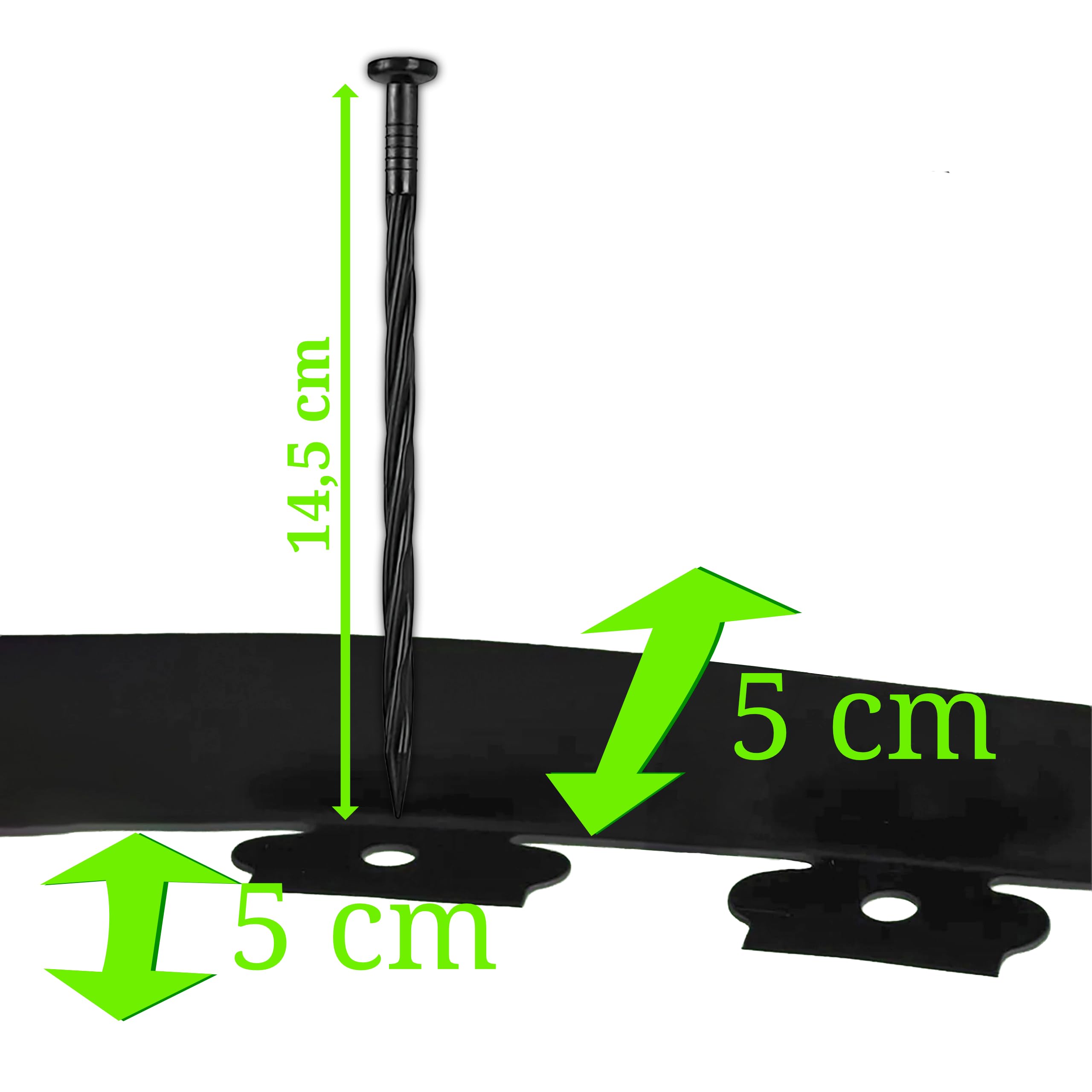 H&F Heimtextilien 3er Set Rasenkante Kunststoff Schwarz - Gesamtlänge 60 m (3×20 m) - 5 cm hoch, 5 cm tief - inkl. 180 Erdanker