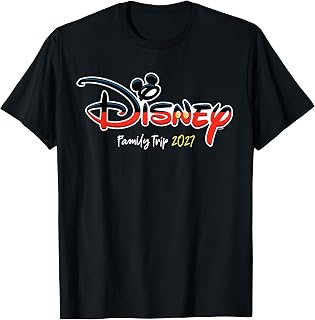 Mickey Mouse Script Logo Family Trip 2027 Vacation T-Shirt