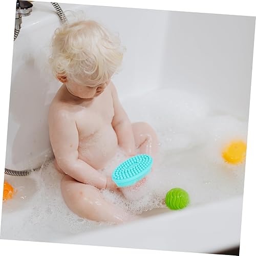 Miniatura 6 de Cepillo de ducha de silicona de doble cara suave para el desarrollo sensorial táctil, masaje del cuero cabelludo para limpieza de la piel y