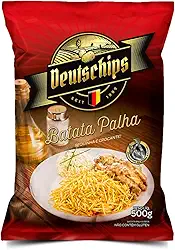 Batata Palha Tradicional Deutschips 500G, Batata Frita Palha Fina Sabor Tradicional, Vermelho