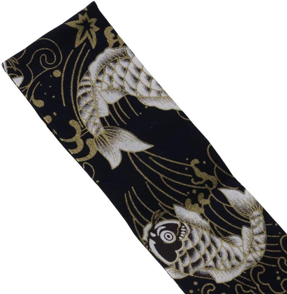 BYOBYO Black Ancient Japanese Antiquity Element Tow Strap with Combination of Koi Traction Rope,Car Front Bumper Tow Strap for Decorative Trailer Belt