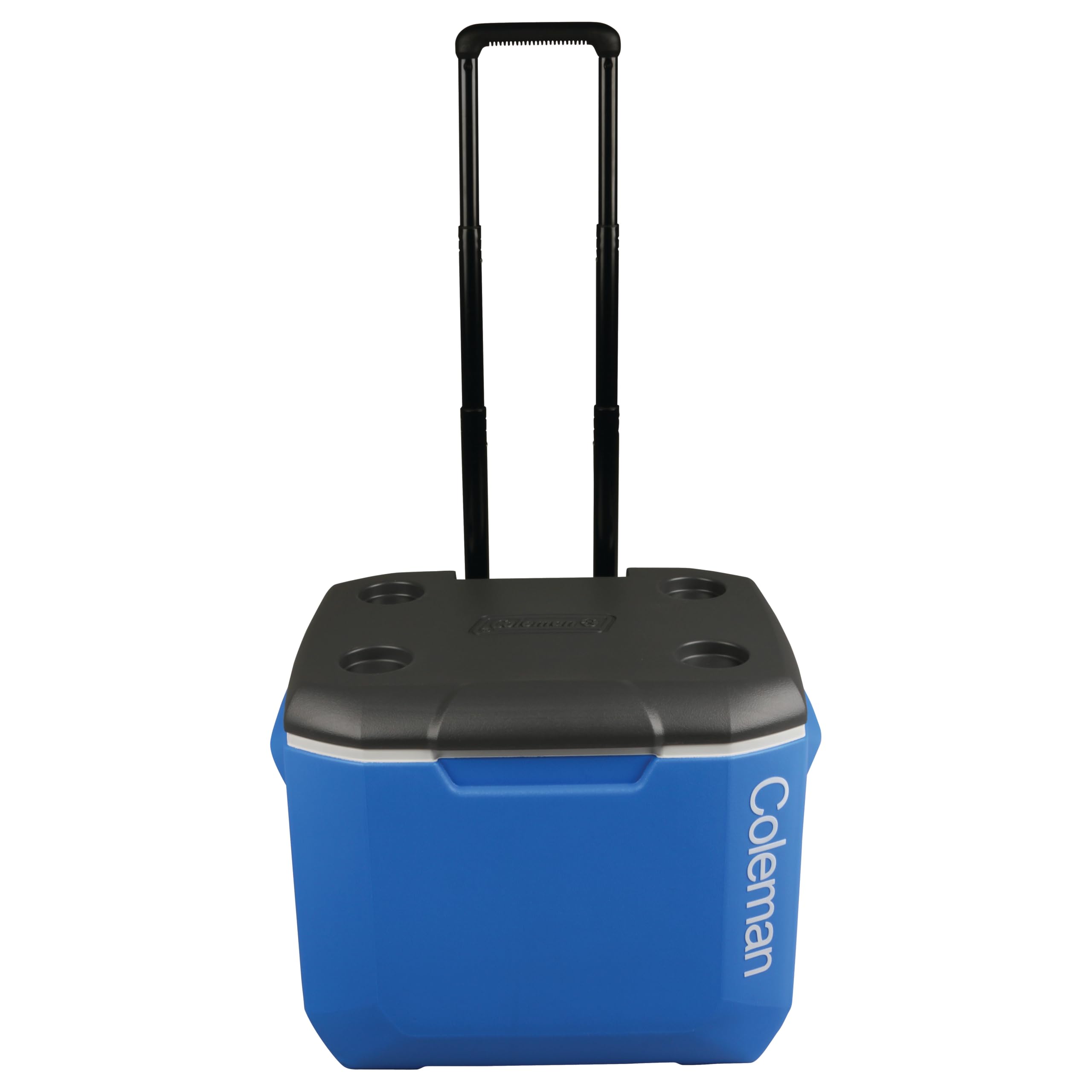 Coleman Performance Tri-Colour 60QT Wheeled Cooler Box | Nevera Portátil Rígida con Ruedas para Camping | 56 L, Azul/Blanco/Gris
