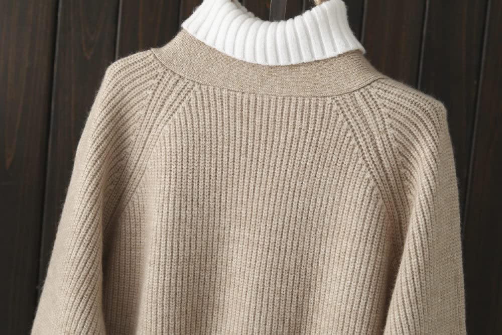 EIBA Cárdigans para Mujer,Cárdigans De Punto para Mujer Casual Espesar Gris Botón Acanalado Suéteres con Frente Abierto Cárdigan con Bolsillo De Bloqueo De Color Otoño Invierno Suelto Abrigo Básic