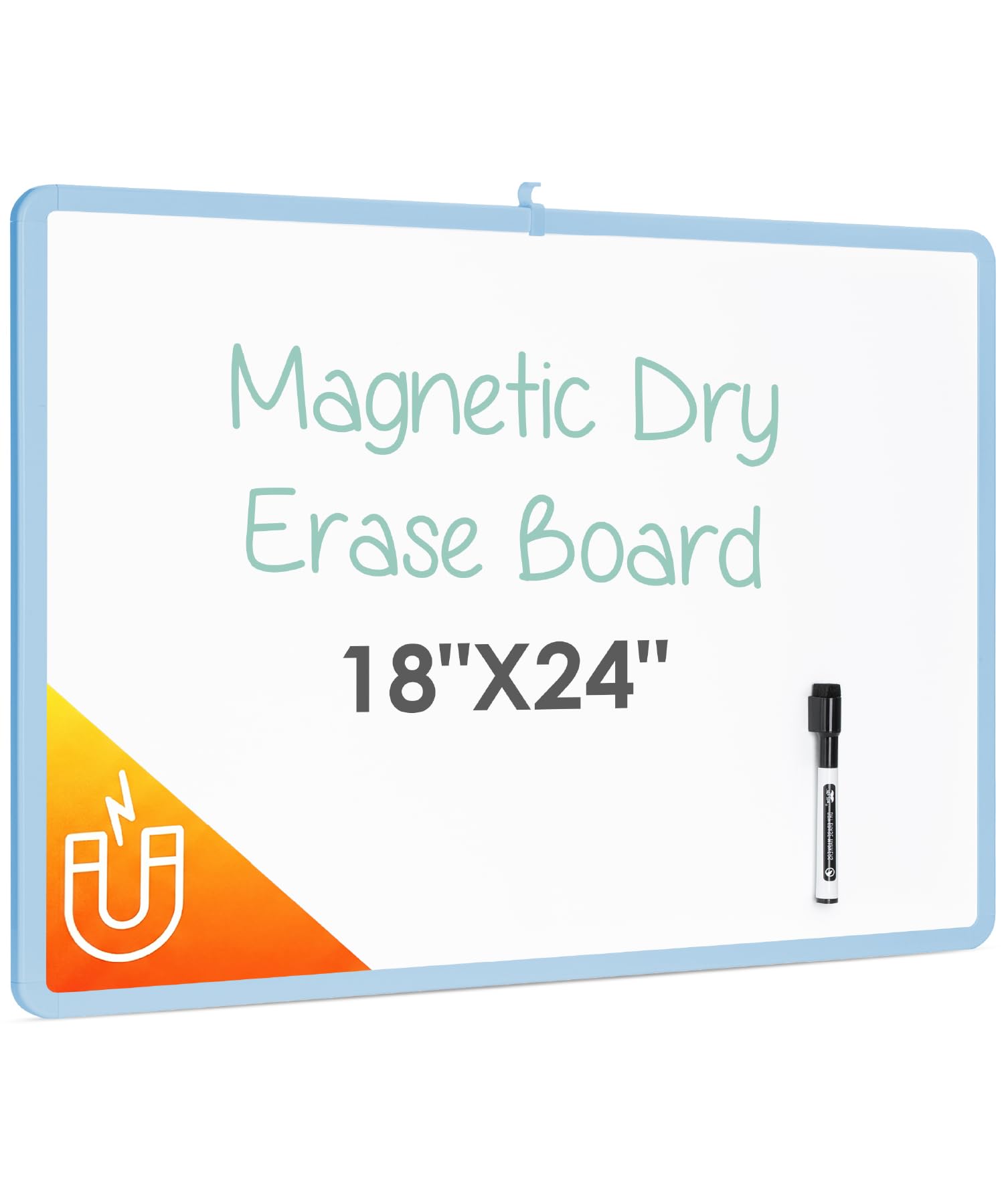 Mr. Pen- Magnetic Whiteboard Dry Erase, 18x24 Inches, Dry Erase Board with Black Fine Point Marker, Magnetic White Board for Students, Home, Office