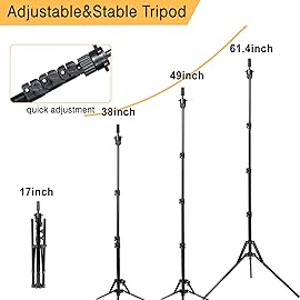Goiple Wig Stand Tripod Metal Adjustable Mannequin Head Stand with Heater Surface & 52Pcs Hot Comb Set for Cosmetology Hairdressing Training