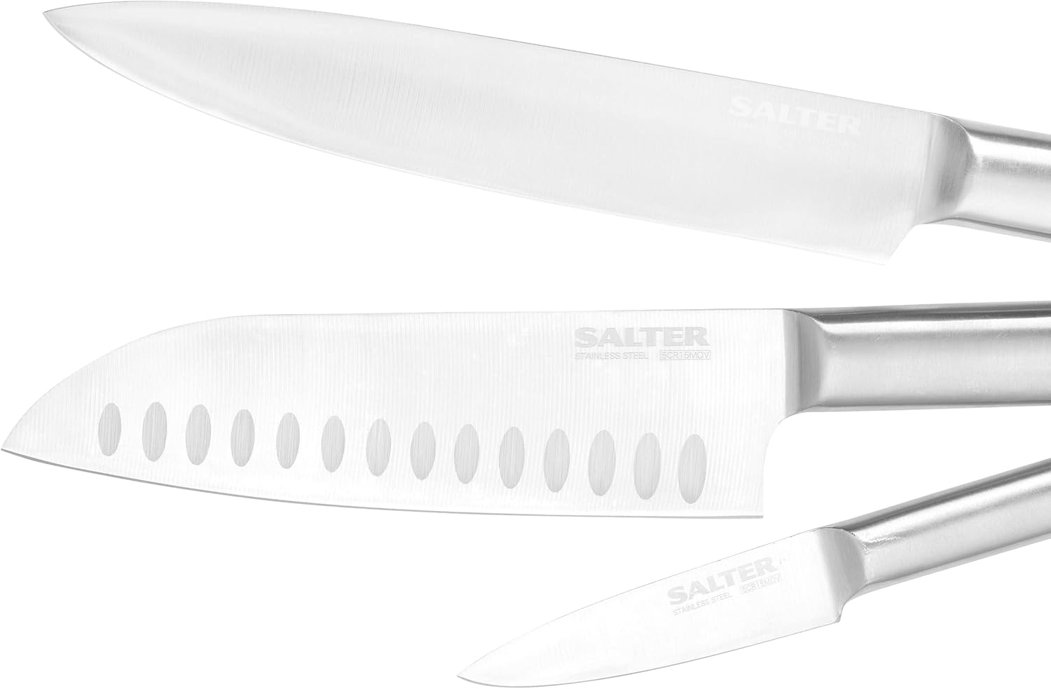 Salter BW11565CI Professional 3 Piece Stainless Steel Knife Set, Sharp & Durable Carving