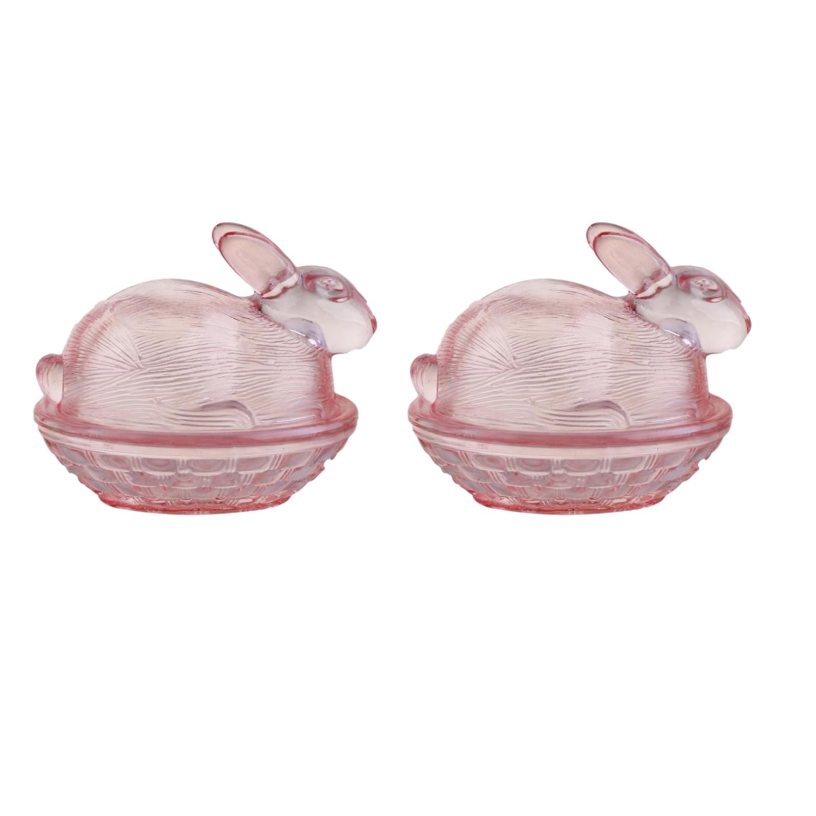 Sbshiouu Pink1 Stylish Rabbits Themed Glass Canister Suitable For Storing Snacks Nut Household Candy Dispenser Bowl With Lid Dry Fruit Planner