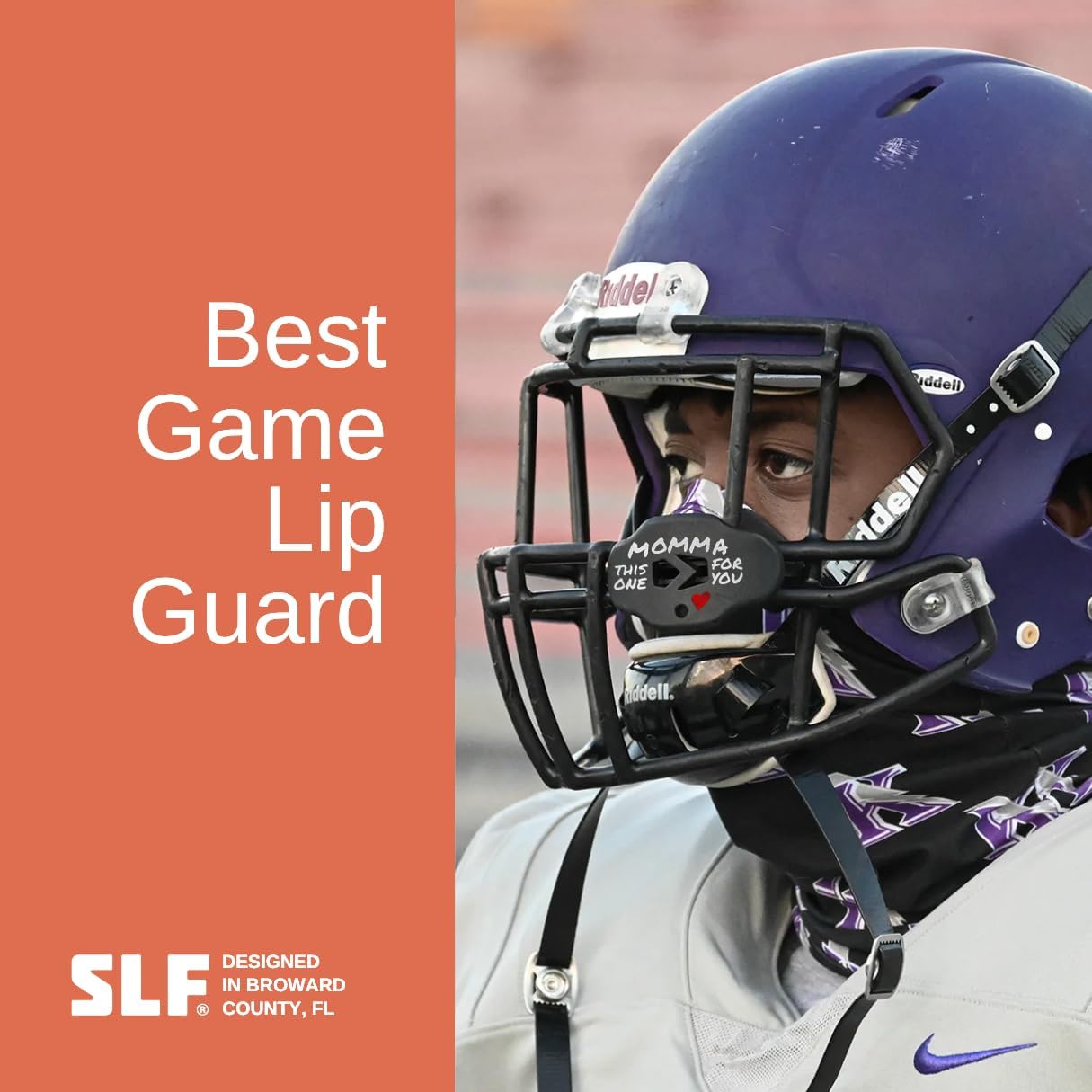 SLEEFS Football Mouth Guard - Lip/Mouthguard with Helmet Strap - Lip/Teeth Protector Mouthpiece - No Boil - for Youth/Adults, Maximum Air Flow, for All Sports - Momma This One for You
