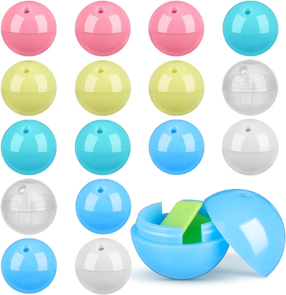 SUPVOX 30pcs Empty Colored Round Capsules: Gumball Machine Capsules 15 mm Vending Machine Lottery Balls Small Bingo Raffle Drawing Balls