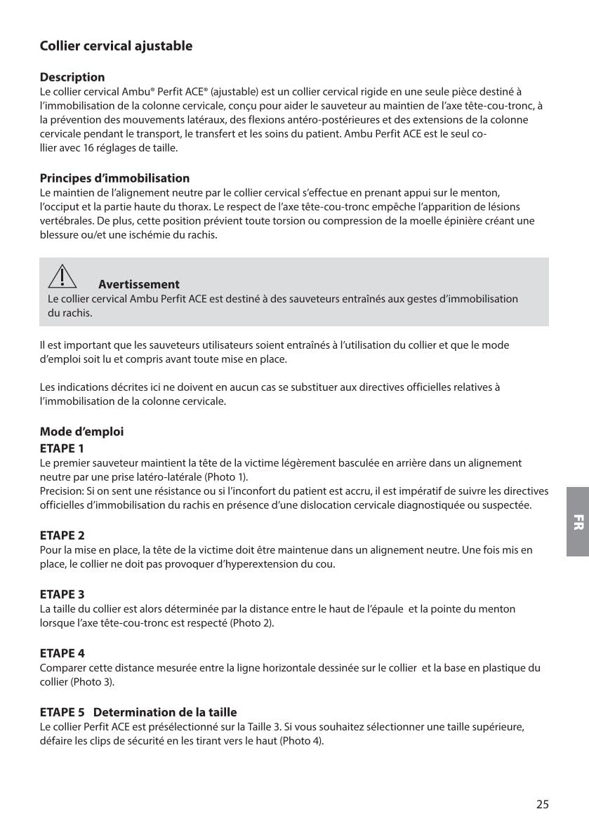Ambu Collier Cervical Perfit Ace Réglages