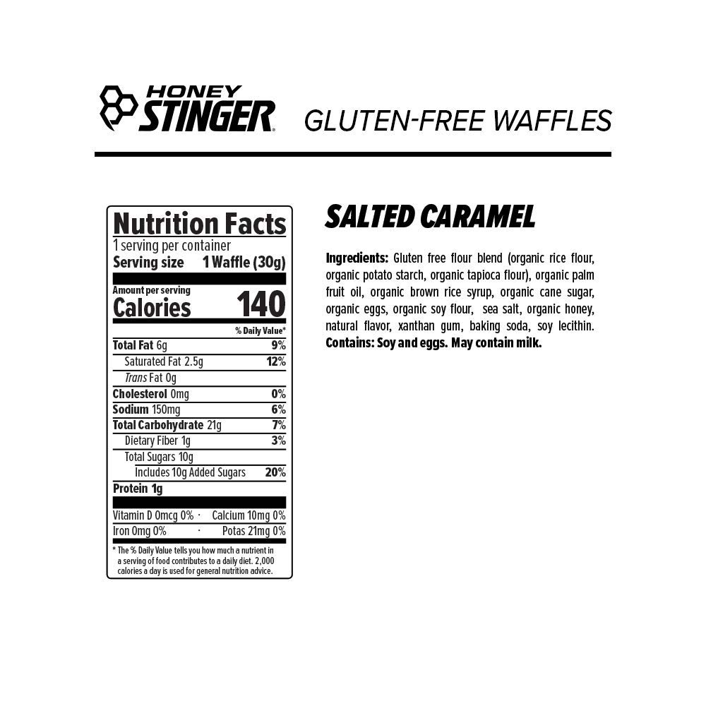Honey Stinger Organic Gluten Free Waffle, Salted Caramel, Sports Nutrition, 1.06 Ounce (16 Count)