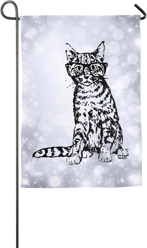 Cat Sketch Garden Flag