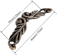 Vista 2 de dophee 10 tiradores decorativos de latón antiguo para mini joyero, cajón, armario, decoración de pecho, forma de arco de 1.77 x 0.39 pulgadas