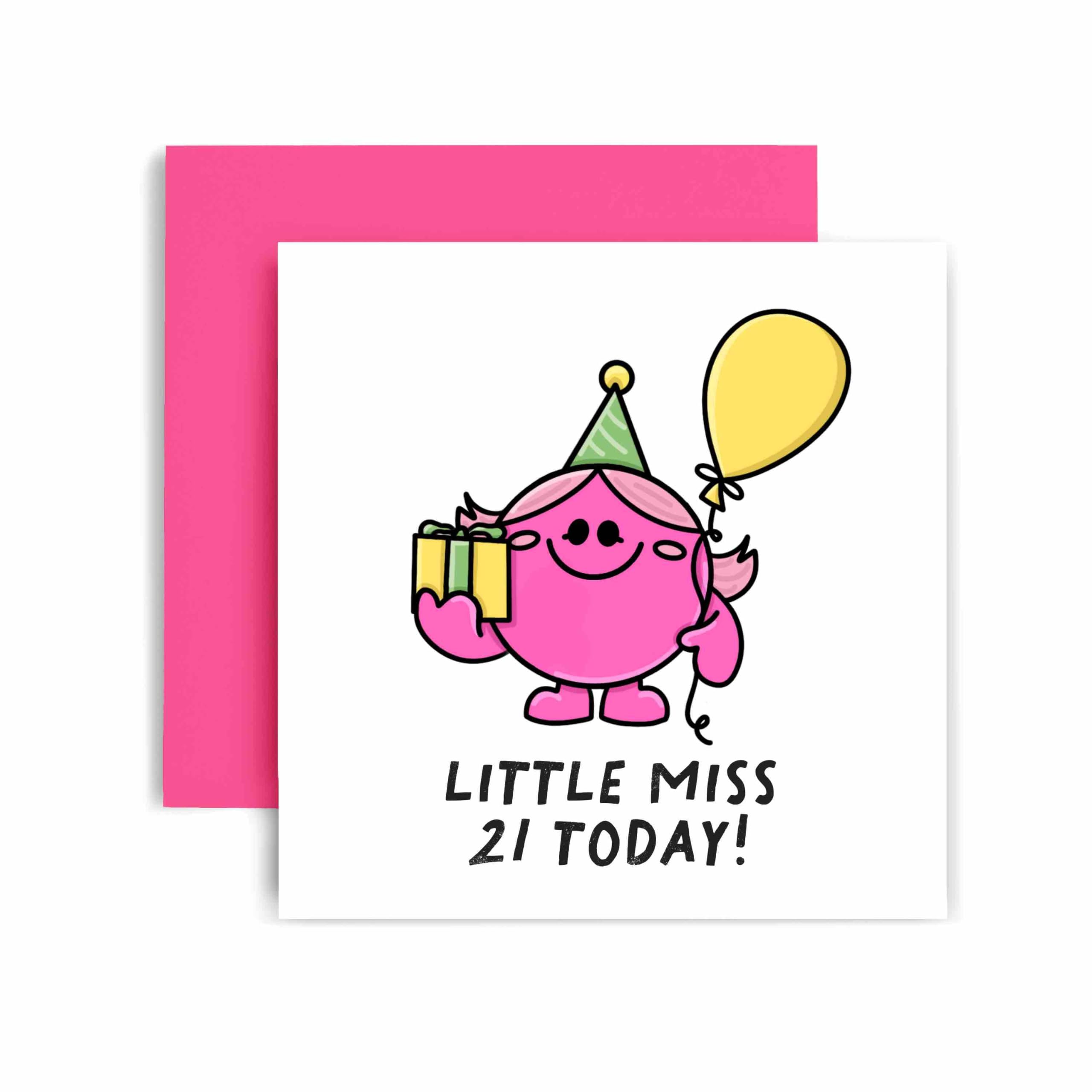HuxtersBirthday Cards for Her - Miss 21 Today Funny Birthday Card for - Friend Daughter Sister Niece - 14.8cm (Her 21st)