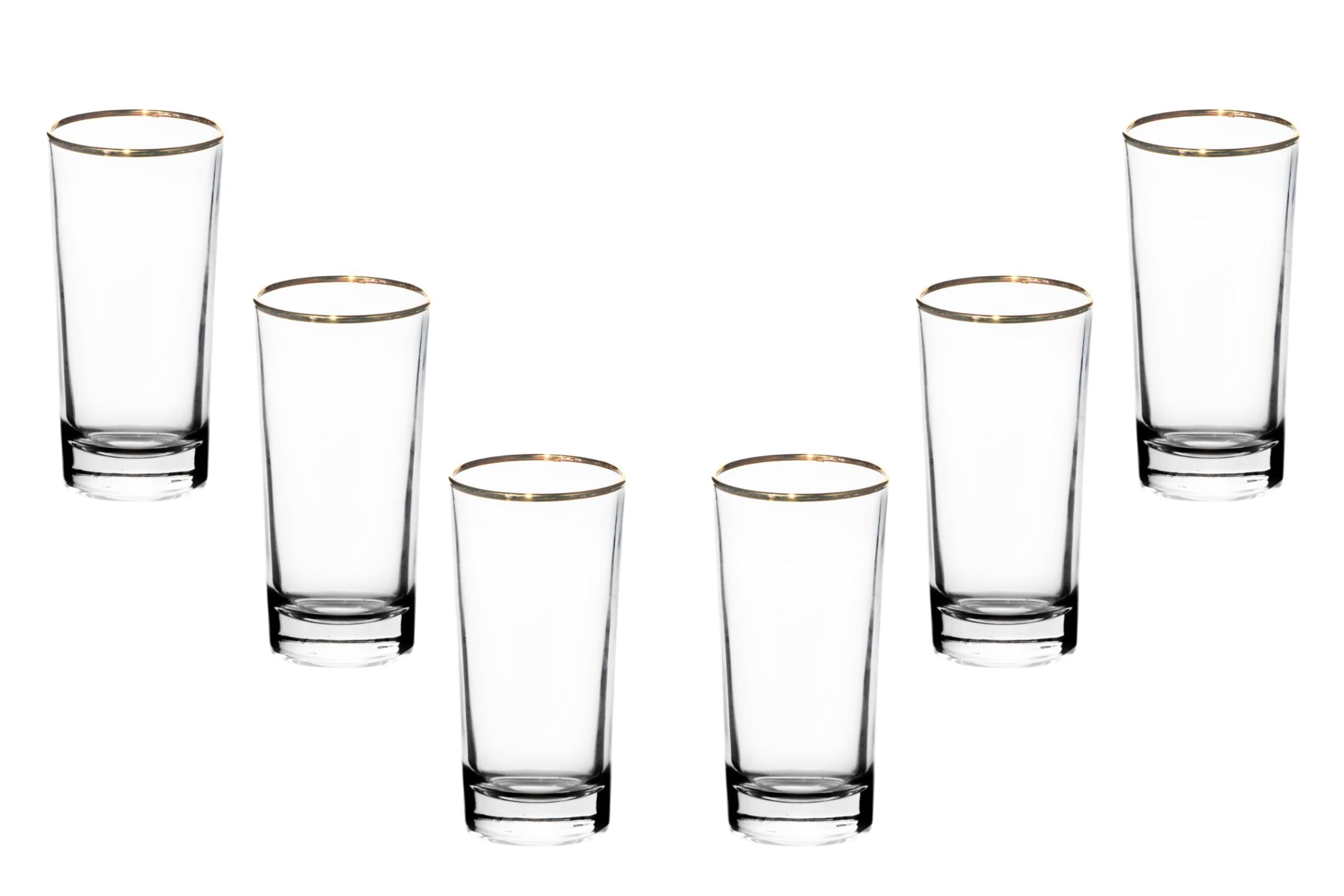 Highball Glasses Set of 6-10 Ounce Water and Tea Glassware for Juice Whiskey Wine Cocktails and More -