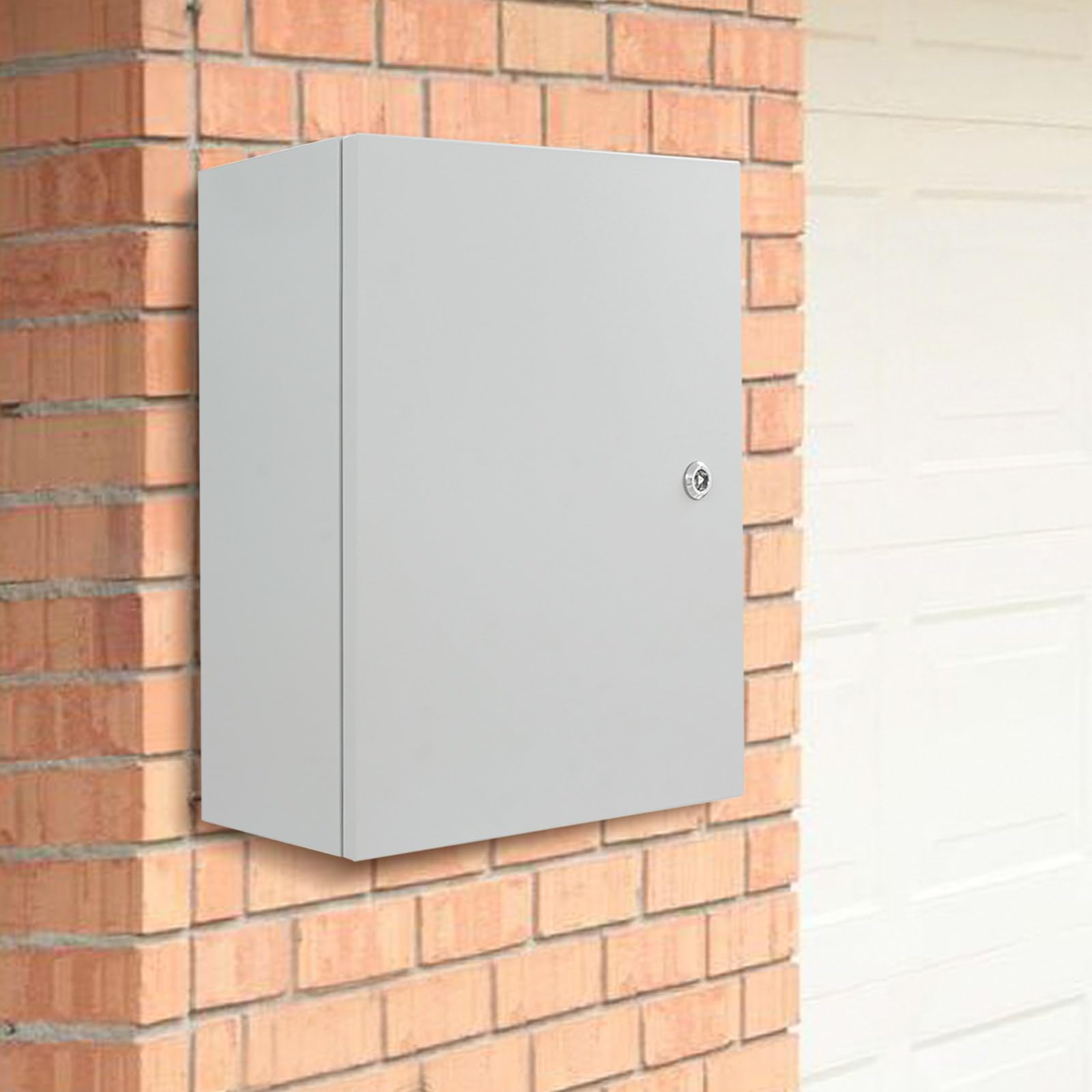 Boîtier électrique extérieur 50 x 40 x 20 cm, armoire de commande étanche IP55 en acier laminé à froid avec plaque de montage et serrure de sécurité, boîte de distribution électrique pour montage