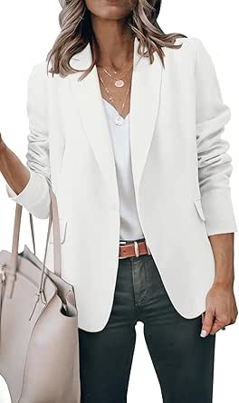 Women's Casual Lightweight Blazer Jacket Suits Lapel Long Sleeve for Daily/Work
