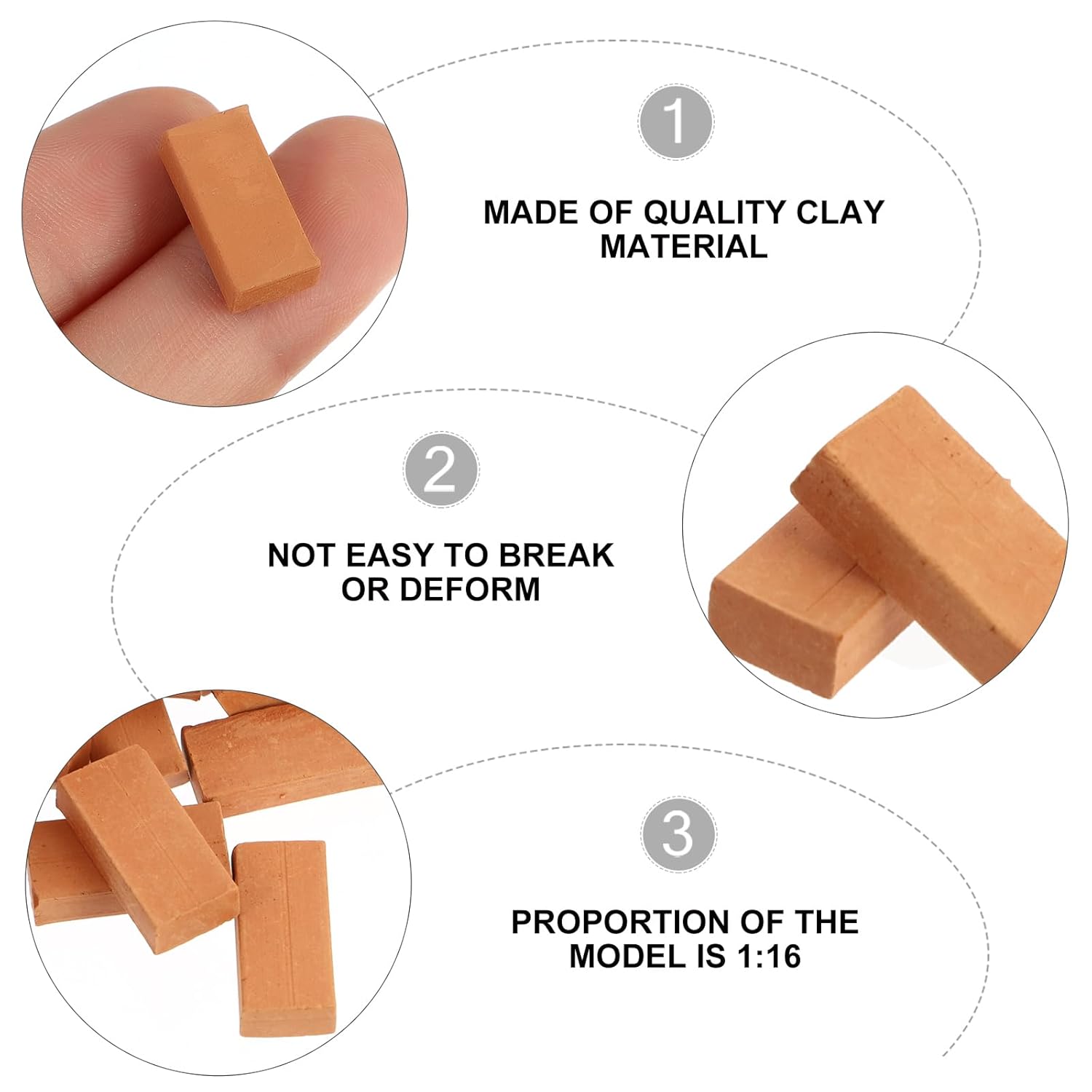 FAVOMOTO 100pcs Mini Bricks DIY Dollhouse Bricks – Mini Cement Bricks 1/12 Scale Bricks Kidcraft Playset Mini Red Wall Bricks Suit Scale Wall Bricks Sandbox Toddler Miniature Clay