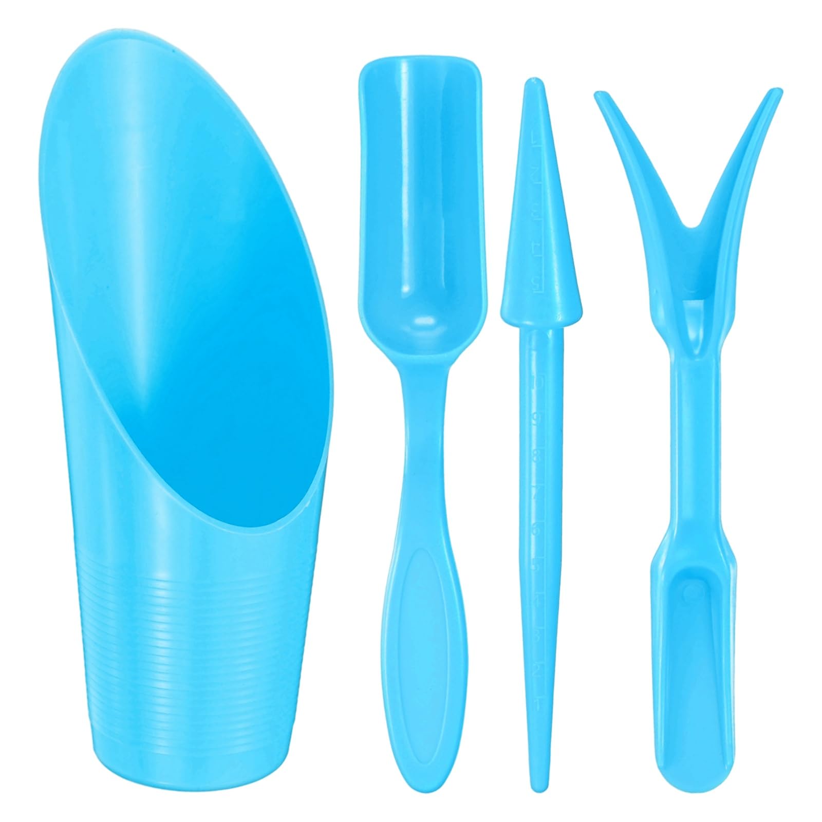 M METERXITY 1-Set Garden Shovel Hand Tools Transplanting Succulent Cultivation Digging Scoops Kits, Plastic Mini Garden Tool Set for Flower Planting/Bonsai Potting [Blue]