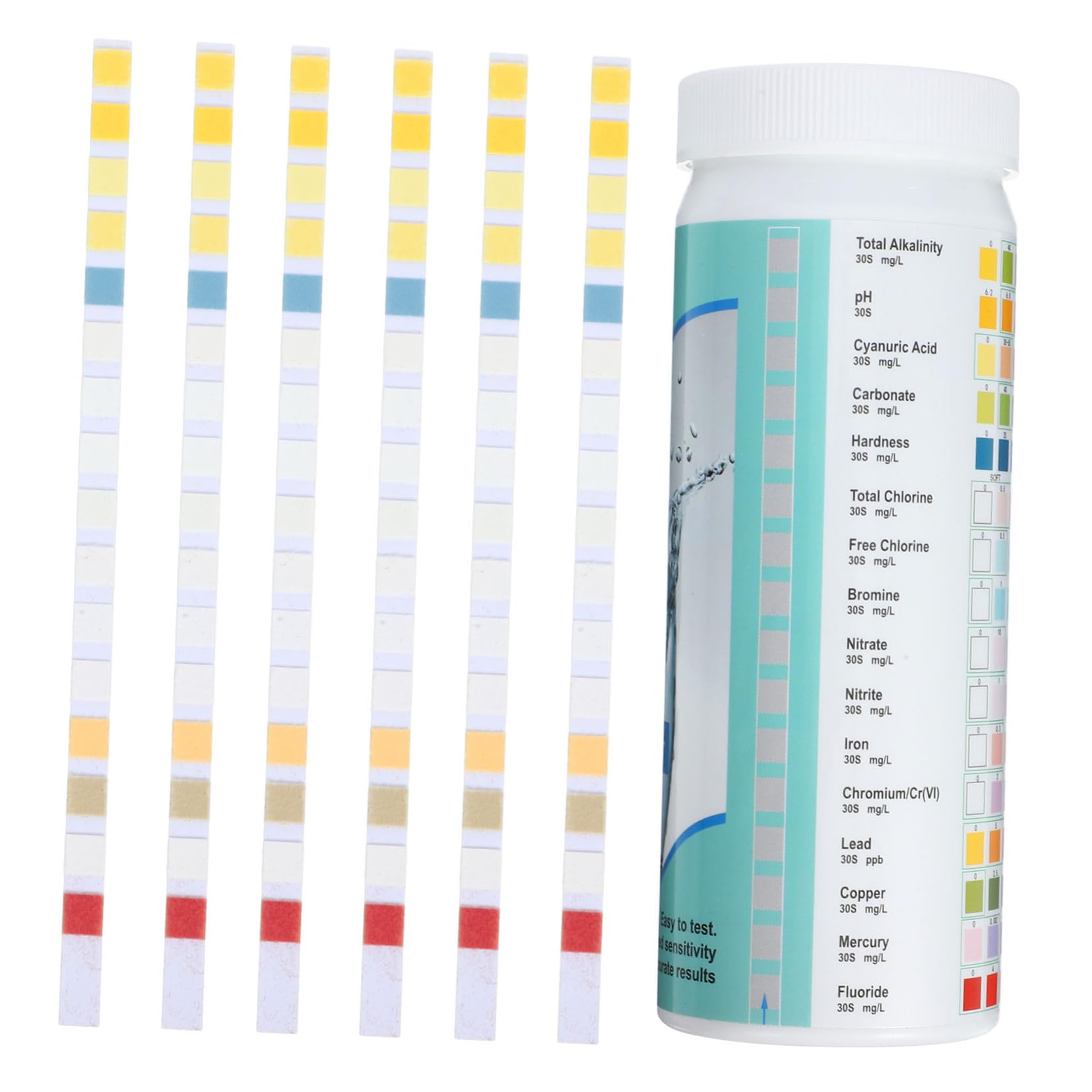 5 Set Strisce Reattive Per L'acqua Test Striscia Potabile Carta Indicatrice Della Qualità Dell'acqua Carta Indicatore Della Qualità Dell'acqua Kit Di Analisi Dell'acqua 100 Pezzi*5