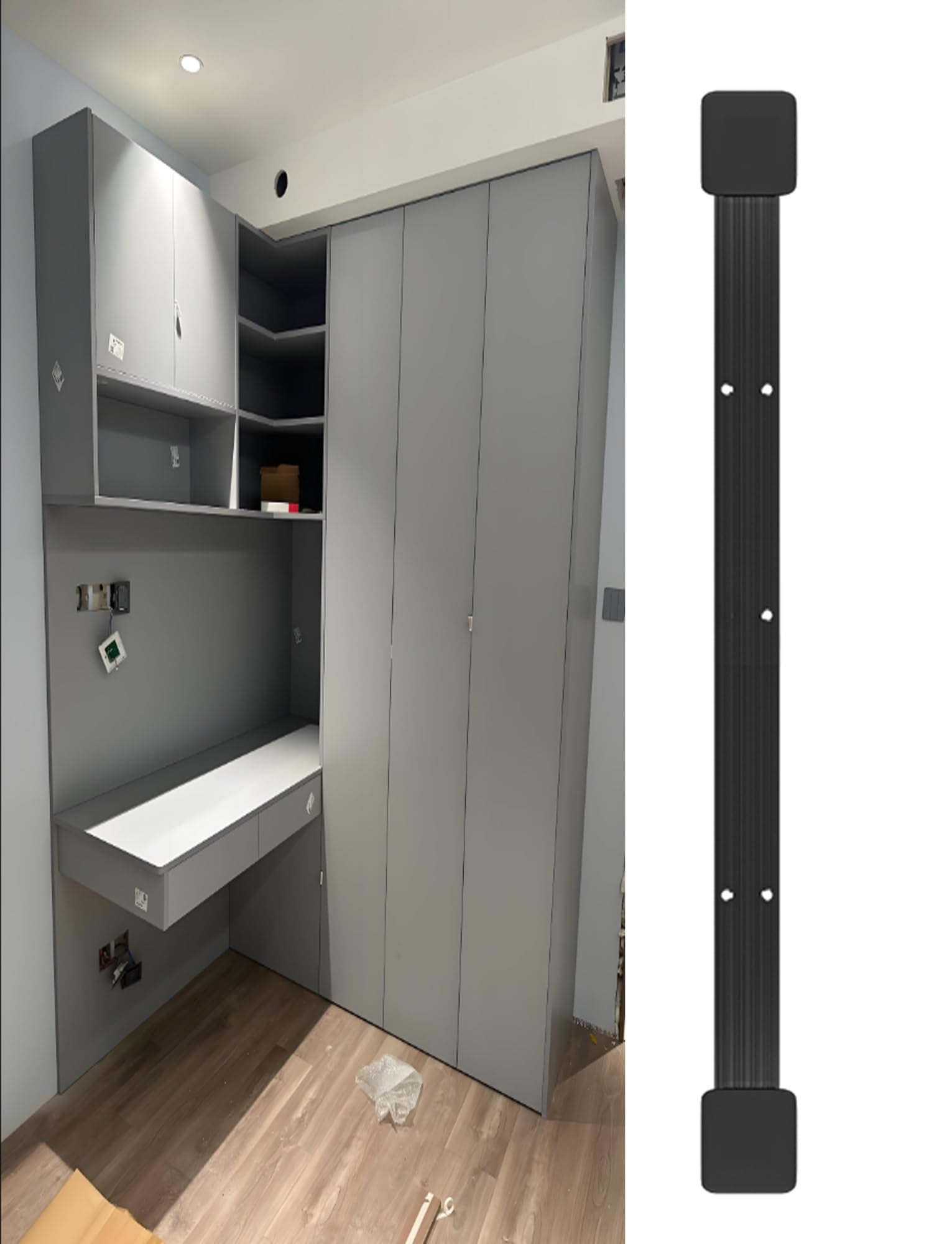 Redresseur d'armoire aluminium pour redresser un placard en bois