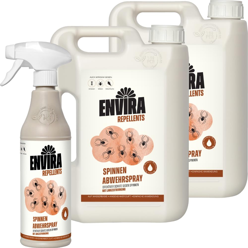 Envira Spinnenspray 500 ml + 2 x 2 Liter - gegen Winkel- & Kreuzspinnen