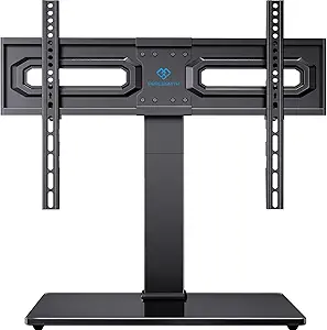 PERLESMITH Universal Swivel TV Stand Mount for 37-80 Inch LCD OLED Flat/Curved Screen TVs-Height Adjustable Table Top TV Stand/Base with Wire Management,VESA 600x400mm up to 99lbs,PSTVS35