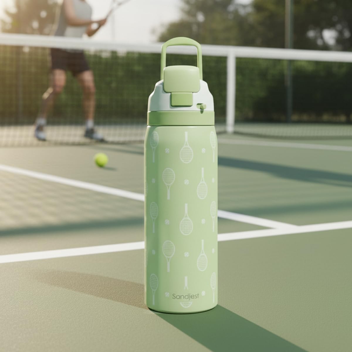 Tennis Insulated Stainless Steel Water Bottle with Straw for Sports and Travel, 32oz, Gifts for Tennis Lover Women Girls Friends Teens Birthday Christmas - Image 7