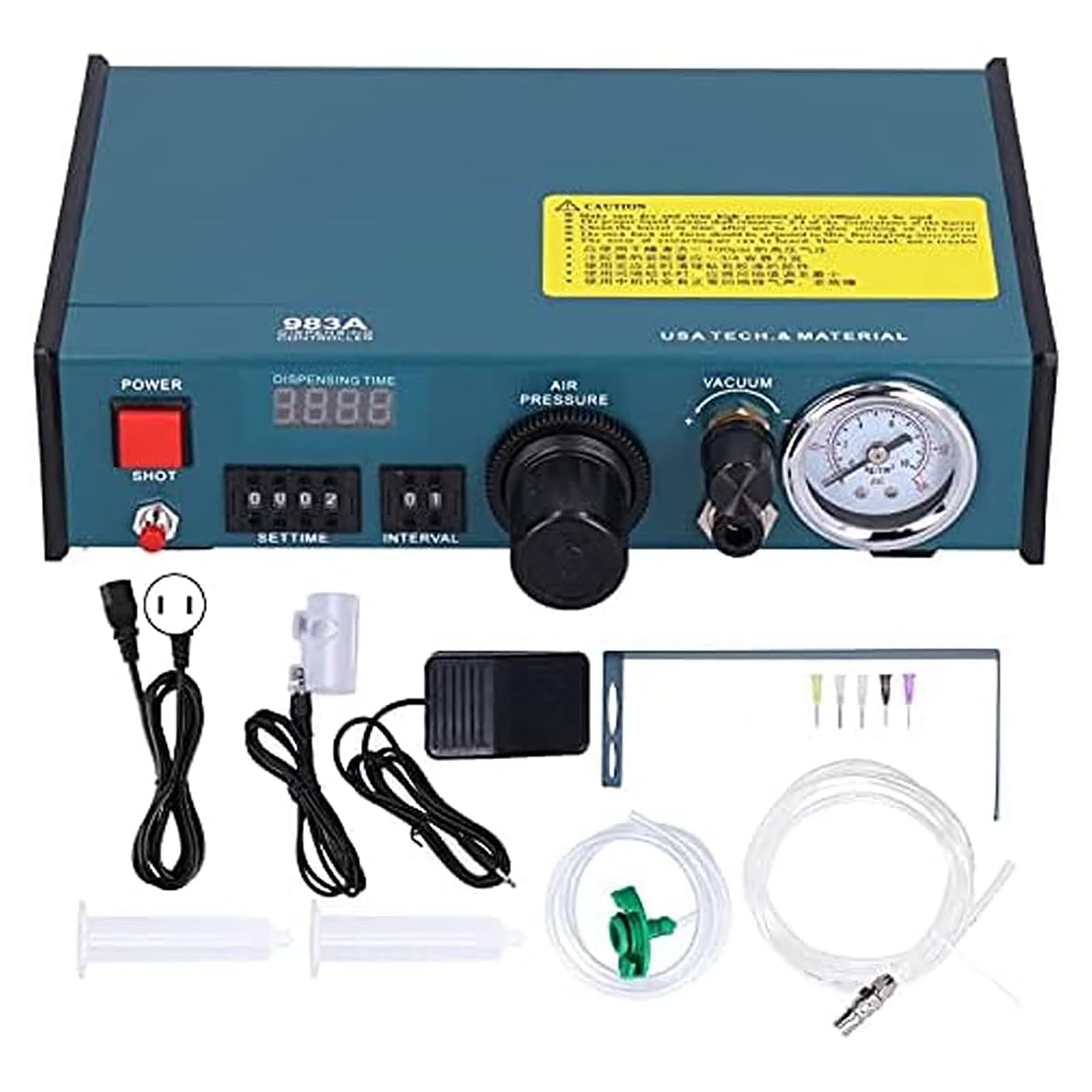 Máquina dispensadora automática de pegamento de precisión, controlador de líquido de pasta de soldadura con pantalla digital con función de sincronización de 0,01 ~ 99,99 S, alta repetibilidad (±