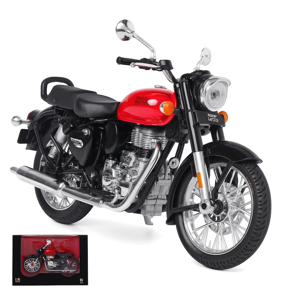 Amisha Gift Gallery Royal Scale Model Enfield Motorcycle Toy – Pull Back Action, Detailed Miniature Replica for Collectors and Enthusiasts | Bullet Bike Detacheble Parts (Assorted Colour)-image-46