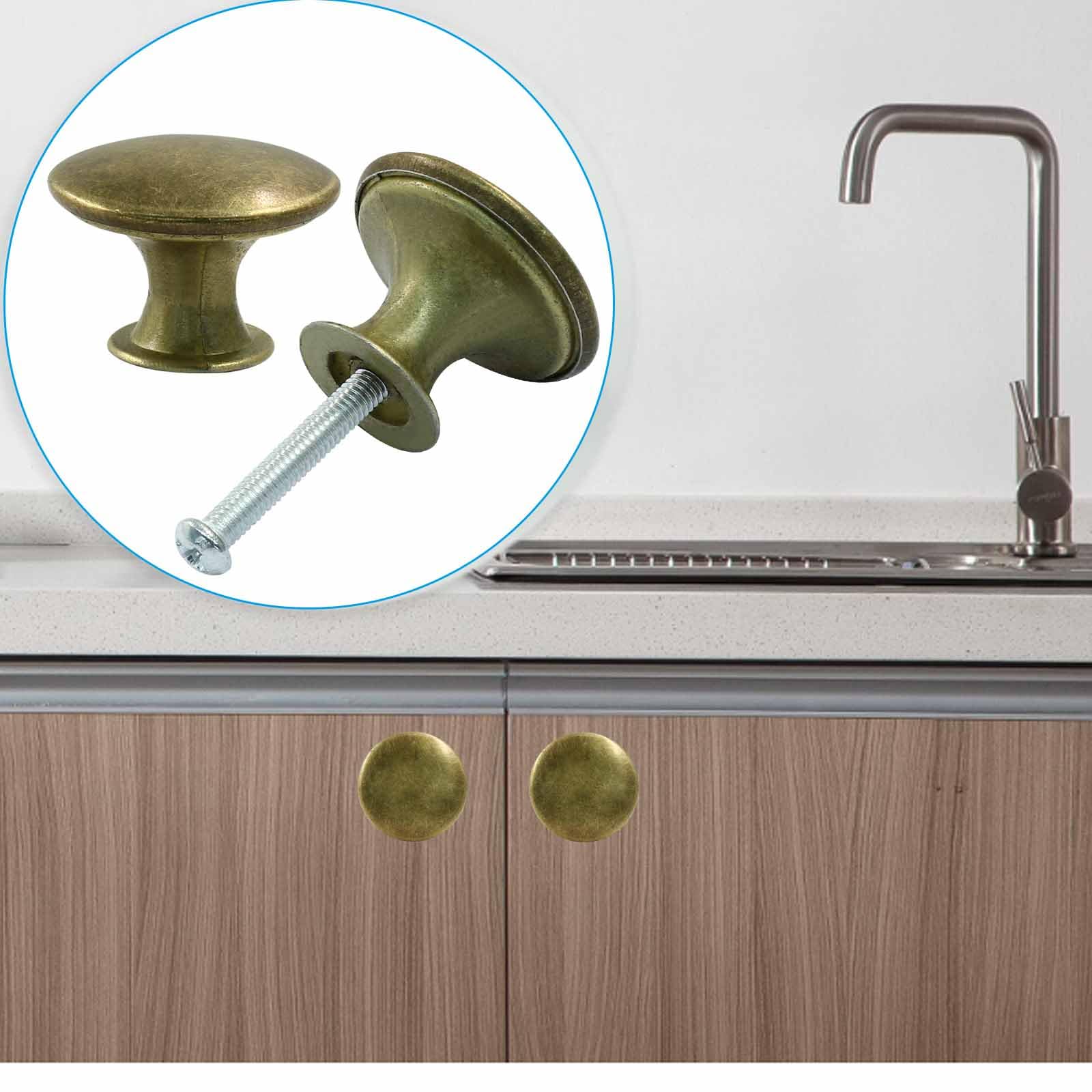Cjueiom 12 Pcs Vintage Cabinet Knobs, Brass Dresser Knobs - Image 4