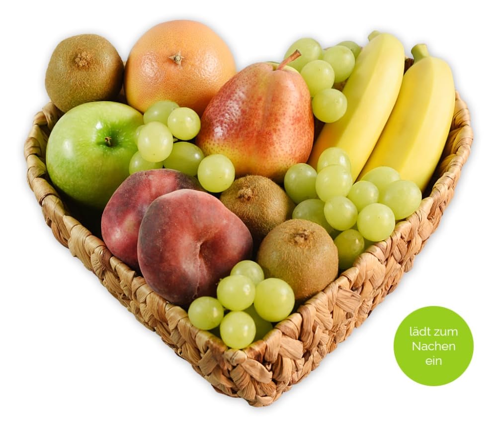 Hansen Obst Geschenkbox "Obstkorb Herz" mit Geschenkverpackung "Die Moderne" - Geschenk mit frischem Obst - Obstbox