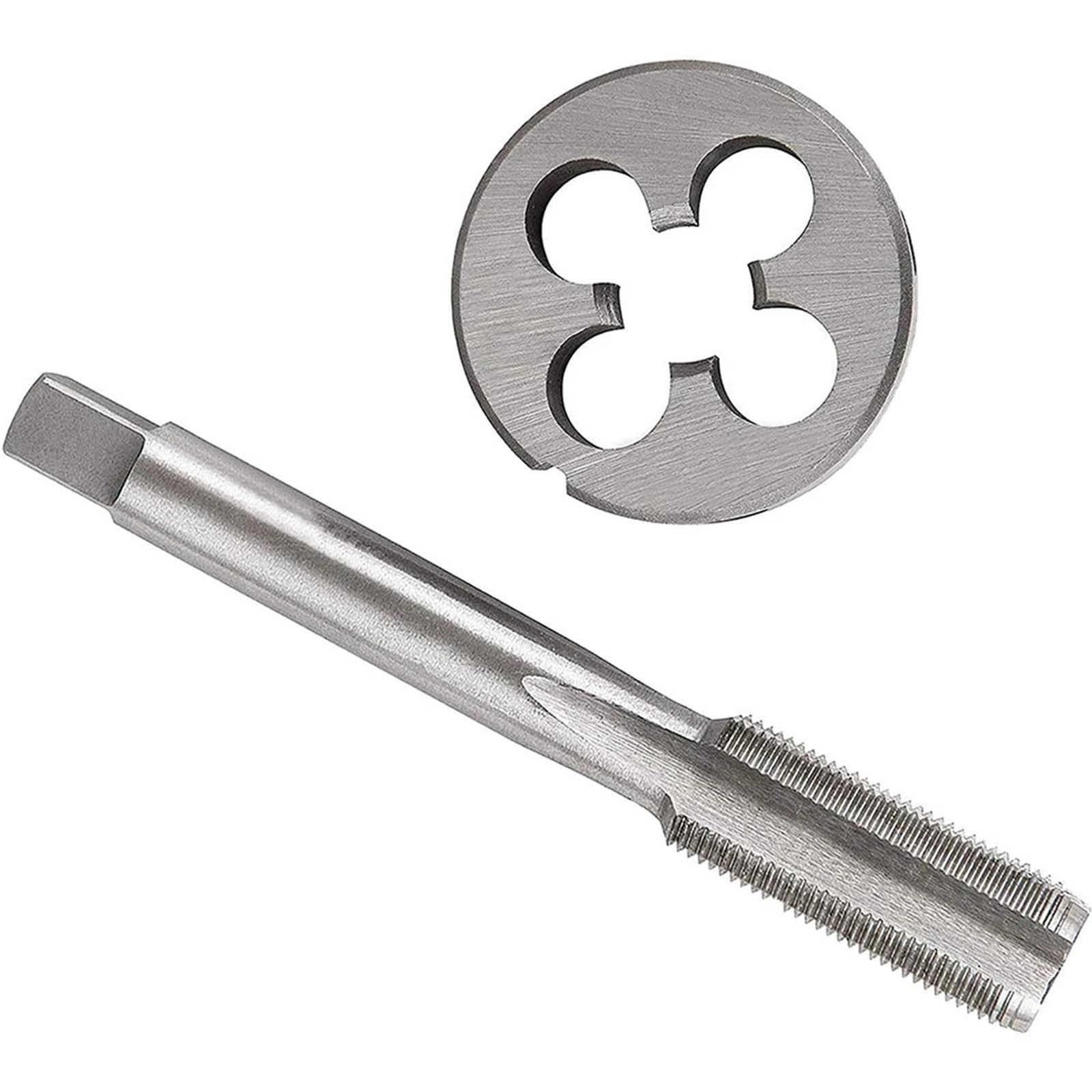 1-teiliges metrisches M27-Gewindebohrer- und Schneideisen-Set – HSS-Gewindebohrer mit gerader Nut, Maschinengewinde und runder Schneideisen (Steigung 0,5–3 mm).(M27x1.25)