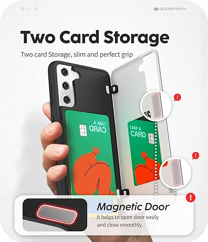 Miniatura 764 de GOOSPERY Parachoques magnético para puerta compatible con Galaxy S23, tarjetero tipo cartera, cierre automático, protección de doble capa resistente