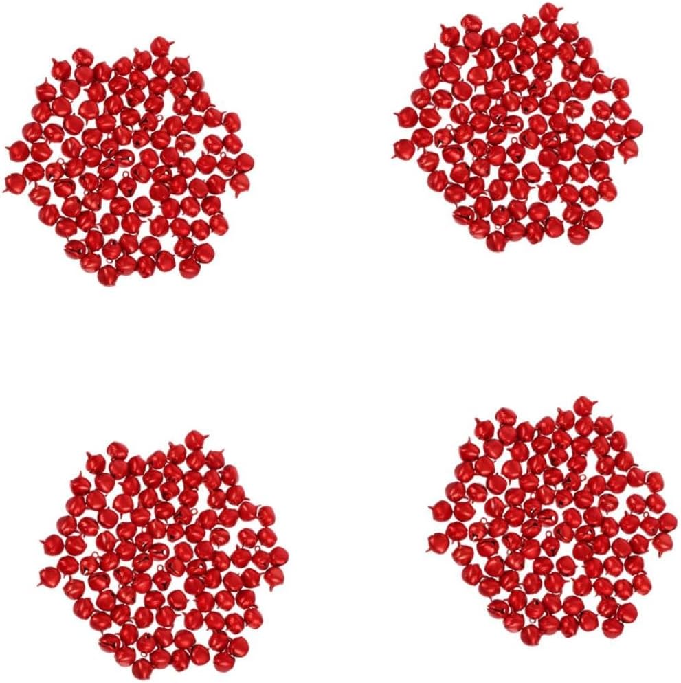 HOMSFOU 400pcs Small for Crafting Aluminum Bells Red for Christmas Decorations and Jewelry Making for and Wrapping