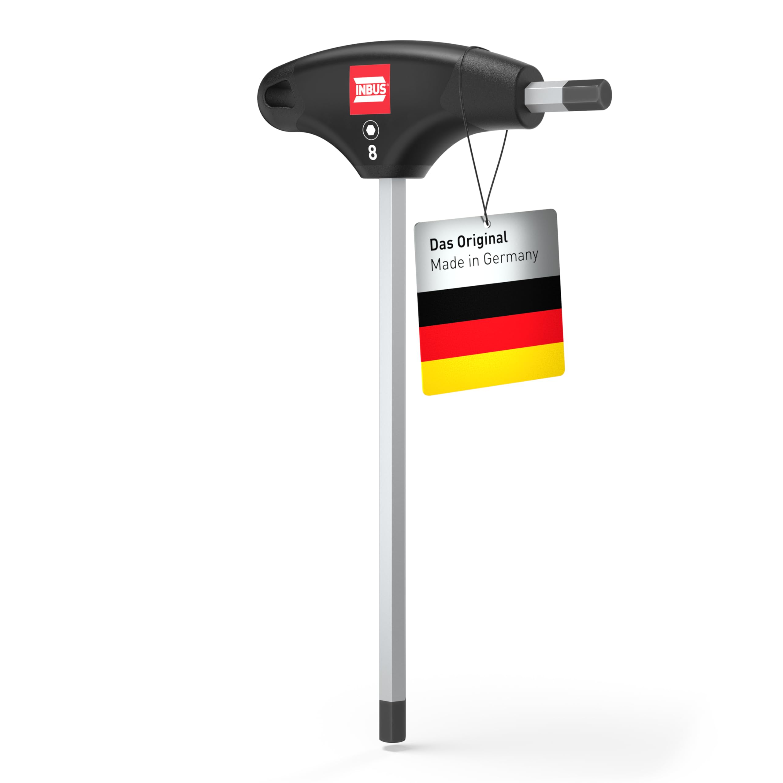 INBUS® 70105 Llave hexagonal con mango en T 8mm, con HybridTouch — Made in Germany