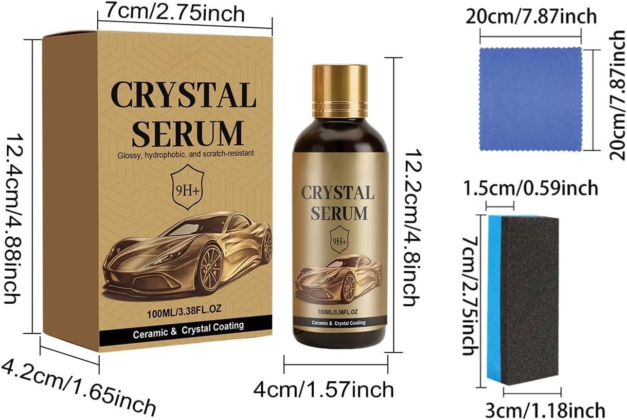 zoocco 100ML PTZ Crystal Serum – Advanced Graphene Ceramic Coating for Cars, Quick-Acting 9H Hydrophobic Protection, Ultra Shine Polish & Paint Restoration Effect (2pc) — view 2