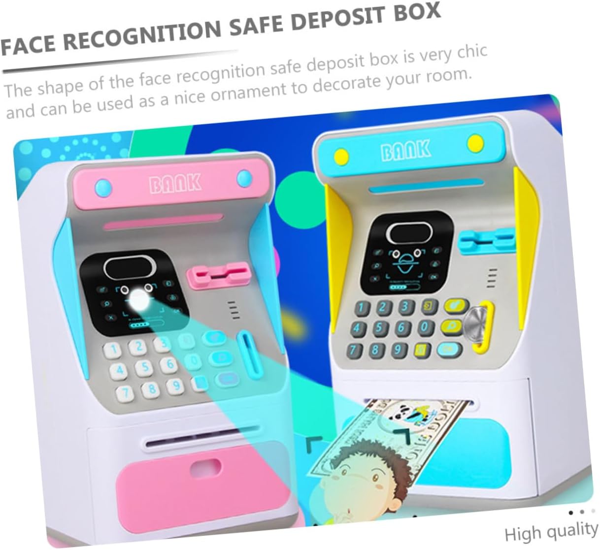 GALPADA Face Recognition Piggy Bank Safe Deposit Box Lovely Coin Box to Cultivate Financial Habits Creative Electronic Safe Bank for Adults and Design