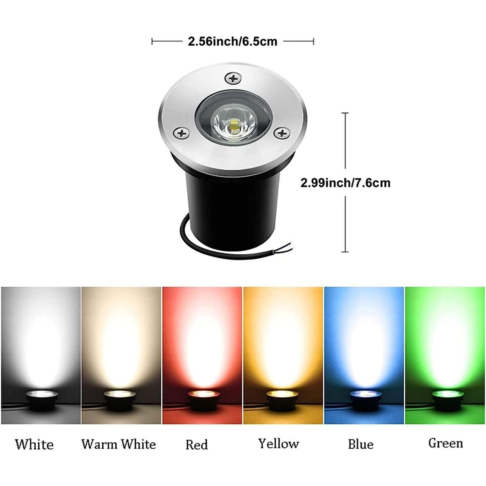 Lampa ogrodowa LED, 2 sztuki, wodoszczelne oświetlenie LED IP67, 1 W, do montażu pod ziemią, do oświetlenia podjazdów, tarasów i schodów, dekoracyjne oświetlenie zewnętrzne (czerwone, 24 V)