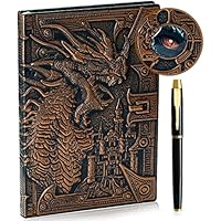 Cuaderno de escritura en relieve de dragón 3D con juego de