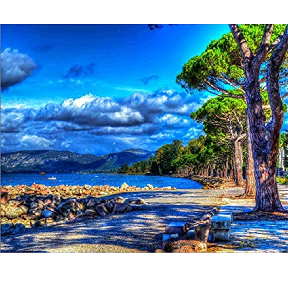 Artisanat point de croix diamond painting grand arbre 5D mosaïque