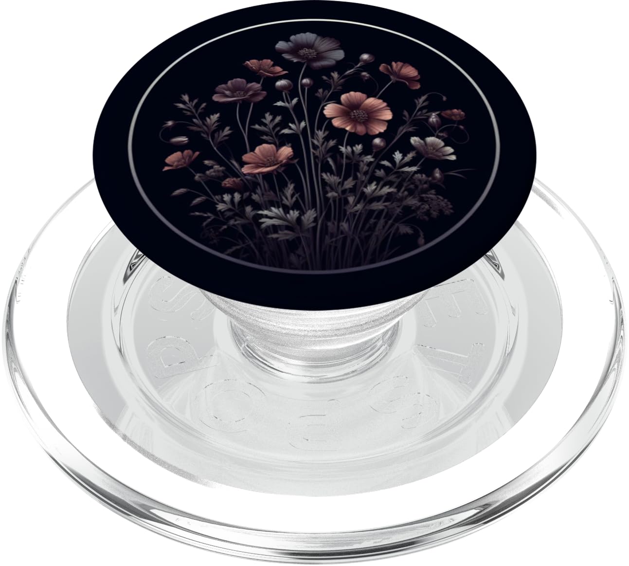 Simple delicate floral wildflower love pattern design. PopSockets PopGrip for MagSafe, Clear